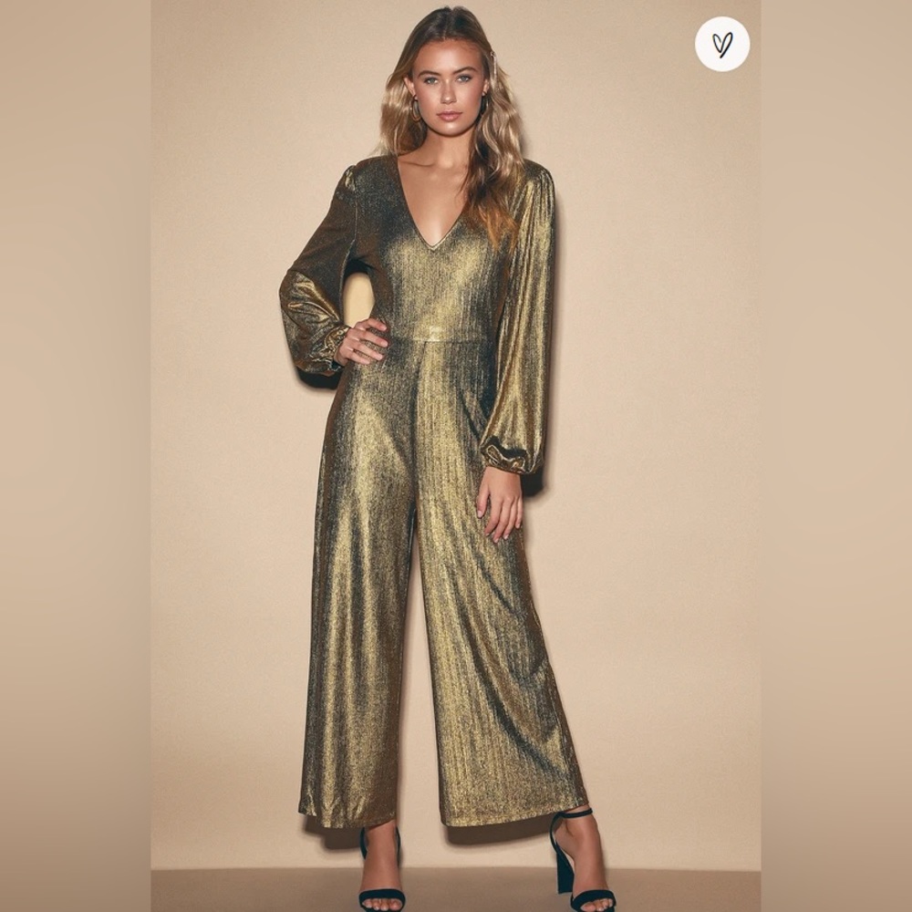 Lulu’s Gold Jumpsuit